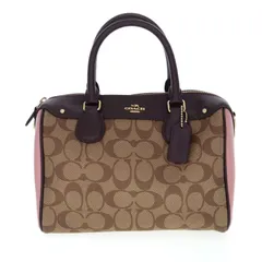 【中古】COACH コーチ F57495 ミニベネット サッチェル 2WAYバッグ レディース メンズ バッグ ブラウン ピンク ブランド