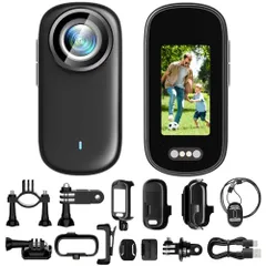 アクションカメラ 4K ウェアラブルカメラ 64G SDカード付属 120°広角 小型ビデオカメラ ボディカメラ 親指サイズ IP65防水 循環録画 wifi搭載 スマホ対応 複数アクセサリー 設置便利 Vlog/旅行/アウトドア/ペット/スポーツ 生活記☆彡