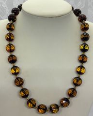 美品✨透かし細工 張りべっ甲 83.5cm 大ぶり ロングネックレス 茨布甲 