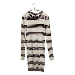 FOREVER21　レディース　普通生地　サイズL　汚れ傷みなし　白紺ピンクボーダーニットワンピース