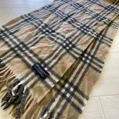 【U-155】BURBERRY カシミヤ マフラー ノバチェック バーバリー カシミア100% ストール レディース メンズ ベージュ チェック柄 英国ブランド 冬 防寒 古着