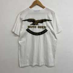 GAULOISES ゴロワーズ Tシャツ MOTO GUZZI モトグッチ 古着 vintage モーターサイクル バイカー バイク ワッペン プリント L ホワイト系 C77