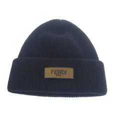 フェンディ FENDI ウール ビーニー  保存袋付属 FXQ994AJE6 ニットキャップ ブラック 黒 メンズ レディース【中古】【Aランク】