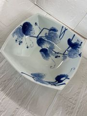 源右衛門窯】有田焼 染付吹墨桃形 銘々皿 変形皿 吹墨 木の葉文 - メルカリ