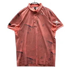 サイズ：L OAKLEY オークリー  半袖ポロシャツ　スカル刺繍 総柄 ピンク系 [240101635197] ゴルフウェア メンズ ストスト