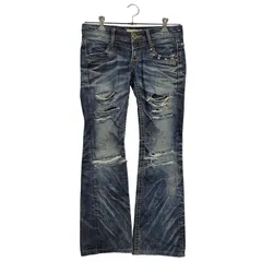 【現状渡し品】LOLITA JEANS ロリータジーンズ Y2K STUDS DAMAGE FLARE DENIM PANTS スタッズ ダメージ フレア デニム パンツ ボトムス ズボン 【158-260304-cs-07-izu】