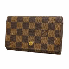 【6bd5756-k】ルイヴィトン 財布 ダミエ ポルトモネビエトレゾール N61730  エベヌ【中古】レディース