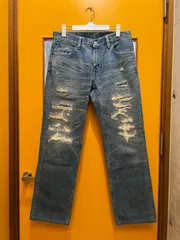 Y【Y1-82】 ◇ Levi's　W30サイズ　502 ストレートデニム　ダメージ加工　青色