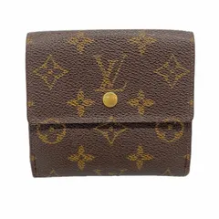 【6ca0057-k】ルイヴィトン 三つ折り財布 モノグラム ポルトモネビエカルトクレディ M61652 ブラウン【中古】レディース