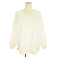 プライア Praia 良品 トレーナー スウェット 長袖 タートルネック ニット 切替 プルオーバー オフホワイト