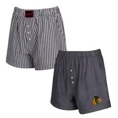 アンブランデッド レディース ボトムス ハーフパンツ・ショーツ ショートパンツ Unbranded Womens Conceptsport Charcoal Chicago Blackhawks TwoPack Boxer Shortset Hwk Charc
