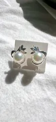 1.あこや真珠8.9-9.0mm silverイヤリング