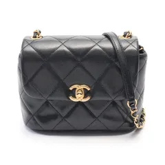 シャネル CHANEL ショルダーバッグ ブラック カーフ（牛革） ミニマトラッセ チェーンショルダー レディース Used A
