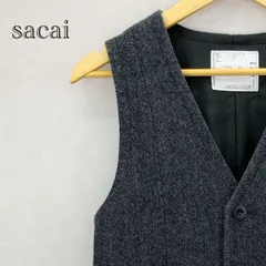 sacai サカイ ウール ベスト 471 13-00471M ジレ 2 ネイビー フォーマル メンズ ファッション _219023