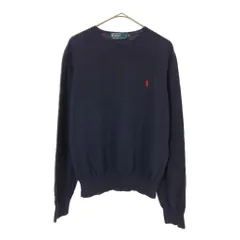 Polo by Ralph Lauren ポロ ラルフローレン コットンニットセーター ネイビー(メンズ M)中古 古着 X4136