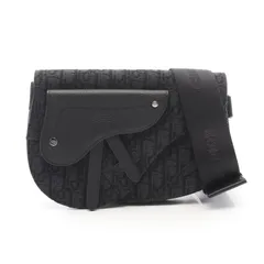 ディオール Dior ショルダーバッグ サドルポーチ ディオール オブリーク ブラック キャンバス レザー オブリーク サドル メッセンジャーバッグ ユニセックス