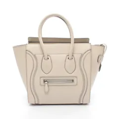 セリーヌ CELINE トートバッグ ラゲージ マイクロショッパー アイボリー レザー ラゲージ マイクロ ショッパー レディース Used A
