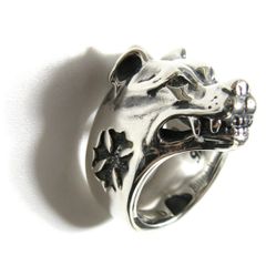 ビルウォールレザー 18K トライバルバンドスカルリング - メルカリ