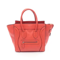 セリーヌ CELINE トートバッグ ラゲージ マイクロショッパー レッドオレンジ レザー ラゲージ マイクロ ショッパー レディース Used A