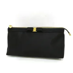     中古 美品 サルヴァトーレフェラガモ ヴァラリボン ポーチ Aランク ブラック 黒 レディース 【送料無料】【名谷店】