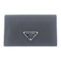 プラダ PRADA サフィアーノトライアングル 1MC110_QHH_F0632 カードケース サフィアーノ ブラック シルバー金具 レディース メンズ【中古】【Aランク】