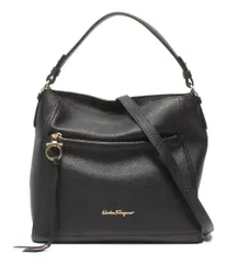 美品 サルヴァトーレフェラガモ 2way ハンドバッグ ショルダーバッグ 斜め掛け 肩掛け ガンチーニ アリーホーボーバッグ GG-21F865 レディース Salvatore Ferragamo