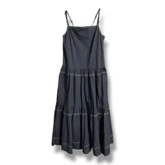 ETRE TOKYO エトレトウキョウ ポイントステッチ キャミワンピース 定価29700円 フレアスカート ロングワンピース レディース サイズF ブラック 夏 ゴーゴー古着マルイ北千住店 23 No.K1600