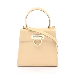 サルヴァトーレフェラガモ Salvatore Ferragamo ハンドバッグ ガンチーニ 21 2193 ライトベージュ レザー ガンチーニ 2wayショルダー レディース Used B