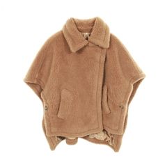 ボア ポンチョ ケープコート ベージュ maxmara tebe - メルカリ