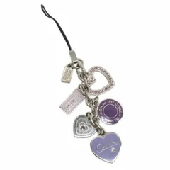 コーチ COACH キーホルダー チャーム ハート ラインストーン パープル ■GY99