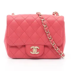 シャネル CHANEL ショルダーバッグ ミニマトラッセ ピンクレッド レザー ミニマトラッセ チェーンショルダー レディース Used A