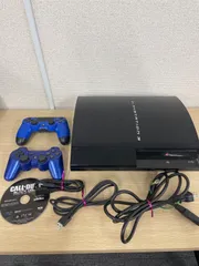 ￥0【通電確認済み動作未確認】初期型 SONY PS3 プレステ3 CECHB00 ブラック　コントローラー２つ【ゲーム機本体】【2】