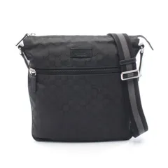 グッチ GUCCI ショルダーバッグ GG柄 449185 ブラック レザー ショルダーバッグ ユニセックス Used B