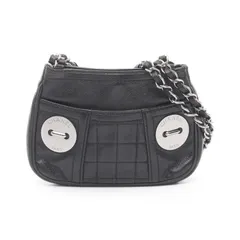 シャネル CHANEL ショルダーバッグ チョコバー ブラック レザー カーフ（牛革） チョコバー ミニ チェーンショルダー レディース Used A
