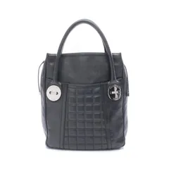 シャネル CHANEL トートバッグ チョコバー ブラック レザー カーフ（牛革） チョコバー トートバッグ レディース Used A