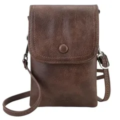 【新品】 [HiChiclife] スマホショルダー レディース スマホポーチ お財布ショルダー 落下防止 携帯ポーチ 軽量 柔らかい 斜めがけバッグ おしゃれ 斜め掛け 肩掛け お財布ポシェット 小さめ 調整可能 コーヒーブラウン