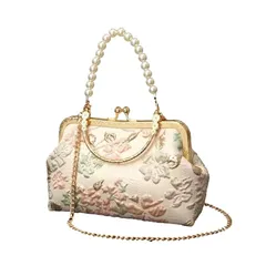 【新品】 [Electric Circus] パーティー バッグ ハンドバッグ 3way がま口 フォーマル クラッチ 手提げ 結婚式 着物 (ピンク) かっこいい かわいい おしゃれ プレゼント 大人 女性 レディース 人気 パーティー ばっぐ ポーチ 柄 