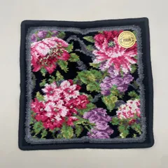 新品未使用　FEILER フェイラー　タオルハンカチ　花柄　フラワー　黒　ブラック