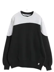 【お得なクーポン配布中!】 90s ラッセル RUSSELL 無地 スウェット メンズ レディース XXL 古着 オールド トレーナー 裏起毛 バイカラー ツートン 大きいサイズ 黒 灰