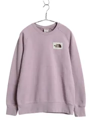 【お得なクーポン配布中!】 ノースフェイス ワンポイント ロゴ 刺繍 スウェット レディース S / トレーナー アウトドア スエット クルーネック 薄手 裏起毛 ラベンダー