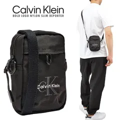 CALVIN KLEIN スリムレポータークロスボディバッグ BOLD LOGO NYLON SLIM REPORTER スマホ収納可 ショルダーバッグ 2WAYバッグ 鞄 軽量 コンパクト ギフト プレゼント 男女兼用 ユニセックス