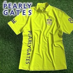 パーリーゲイツ ゴルフ ソルディフェンダー 吸汗速乾 接触冷感 エンブレムプリント ストレッチ モックネック 半袖 カットソー インナー Tシャツ ゴルフウェア 053-2267791 定価1.3万 ライムイエロー  ▲015▼50808w06