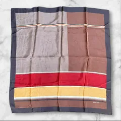 pierre cardin シルクスカーフ 絹100% ストライプ 大判