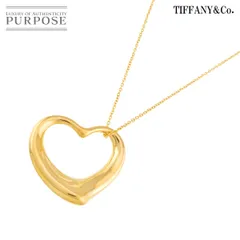 ティファニー TIFFANY&Co. オープンハート 幅27.4mm ネックレス 46cm K18 YG イエローゴールド 750 Open Heart Necklace 90311564
