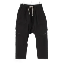 リックオウエンス 24年 コットン ヘビーツイル トラウザーズ カーゴ パンツ ボトムス RU02D6379 ブラック IT48【中古】