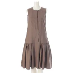 フォクシー ニューヨーク 35954  Sleeveless Flare Tunic ノースリーブ ロング ワンピース ドレス ブラウン 38【中古】