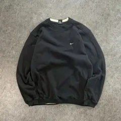 archive NIKE GOLF Sweatshirt ナイキゴルフ スウェット トレーナー クルーネック スウォッシュ ロゴ刺繍 ブラック 黒 メンズ L