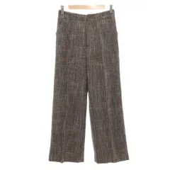 グリーンレーベルリラクシング ユナイテッドアローズ green label relaxing セミワイド パンツ センタープレス 38 茶 ブラウン /UO