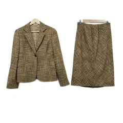 PaulStuart(ポールスチュアート) スカートスーツ レディース - カーキ×マルチ ツイード
