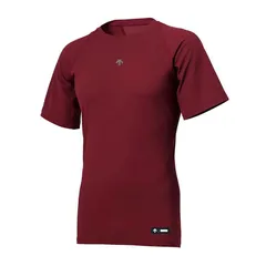 【新品】DESCENTE（デサント）丸首半袖アンダーシャツ ベースボールインナー 吸汗速乾 ストレッチ 野球 ソフトボール シャツ　ワインレッド　DB5SUD10M-WR00